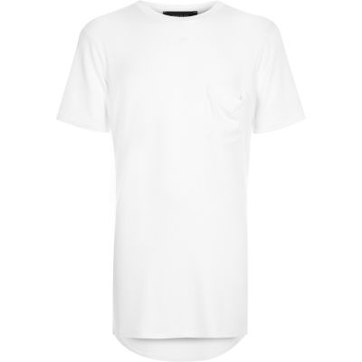 Boys white scoop longline t-shirt
